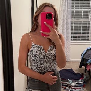 Blue and white Leopard Bodysuit